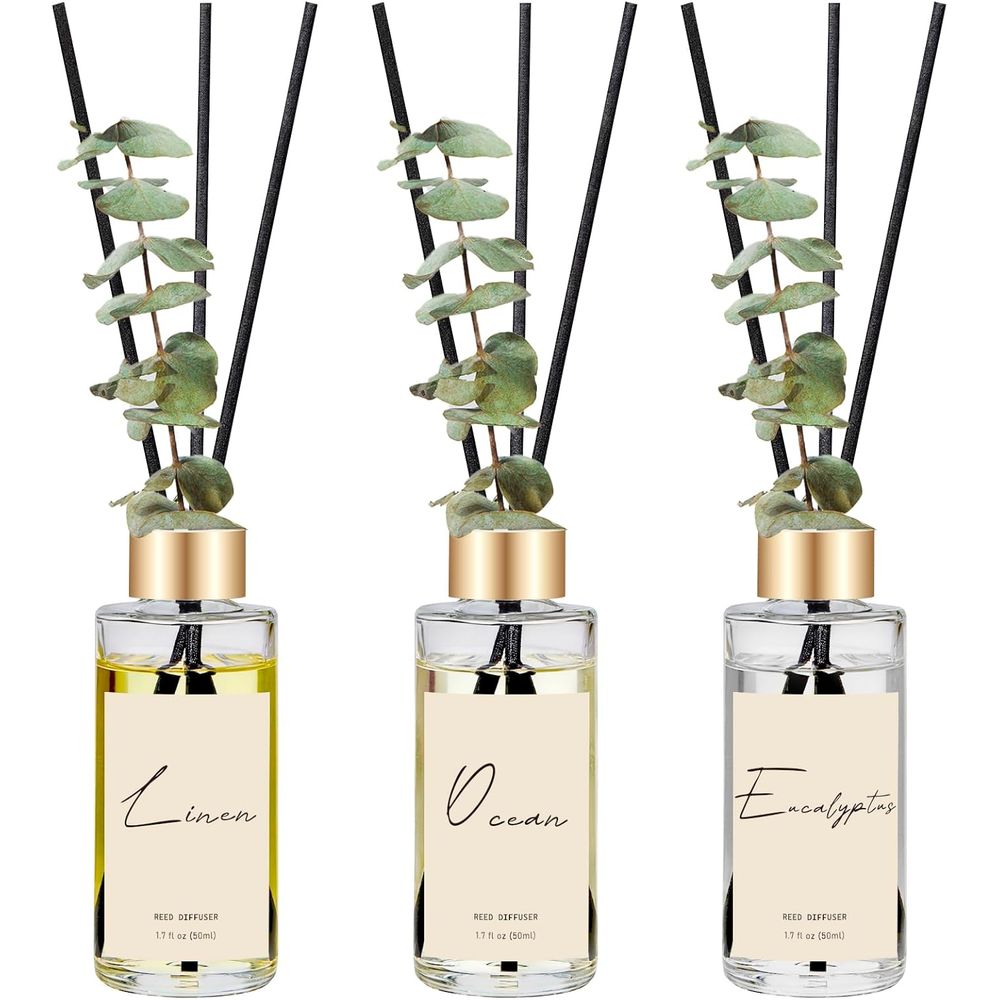 Home Fragrance Eucalyptus - Set di 3 Diffusori di Oli